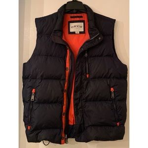 Orvis Puffer Vest Navy/Orange